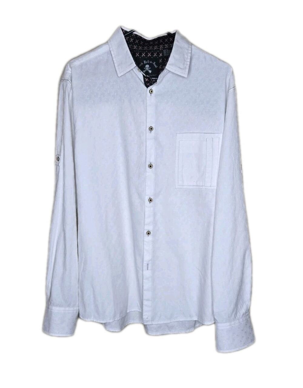 Men's Rock Roll n Soul Rockstar Long Sleeve Button Up Shirt Size Large